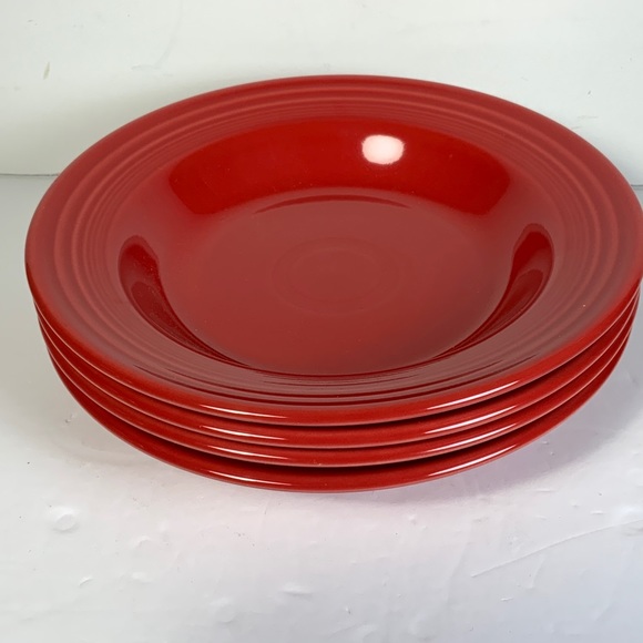 Fiesta Rimmed Soup Bowls Scarlet Fiestaware Salad Pasta 13 1/4 oz. Set 4 NOS #N1 - Picture 7 of 8